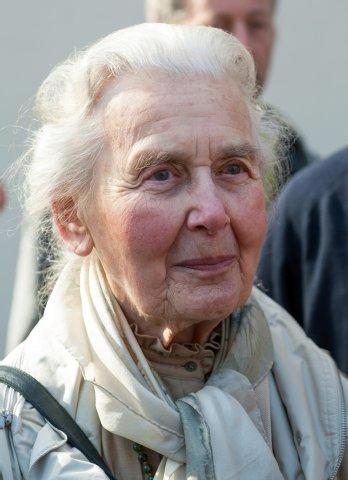 Ursula Haverbeck attending court in Hamburg on November 12, 2015 to defend herself for saying what she believes is the truth.
